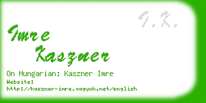 imre kaszner business card